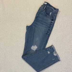 LOFT High Waist Straight Crop Jeans